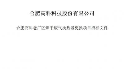 必发烘干废气换热器替换项目招标文件